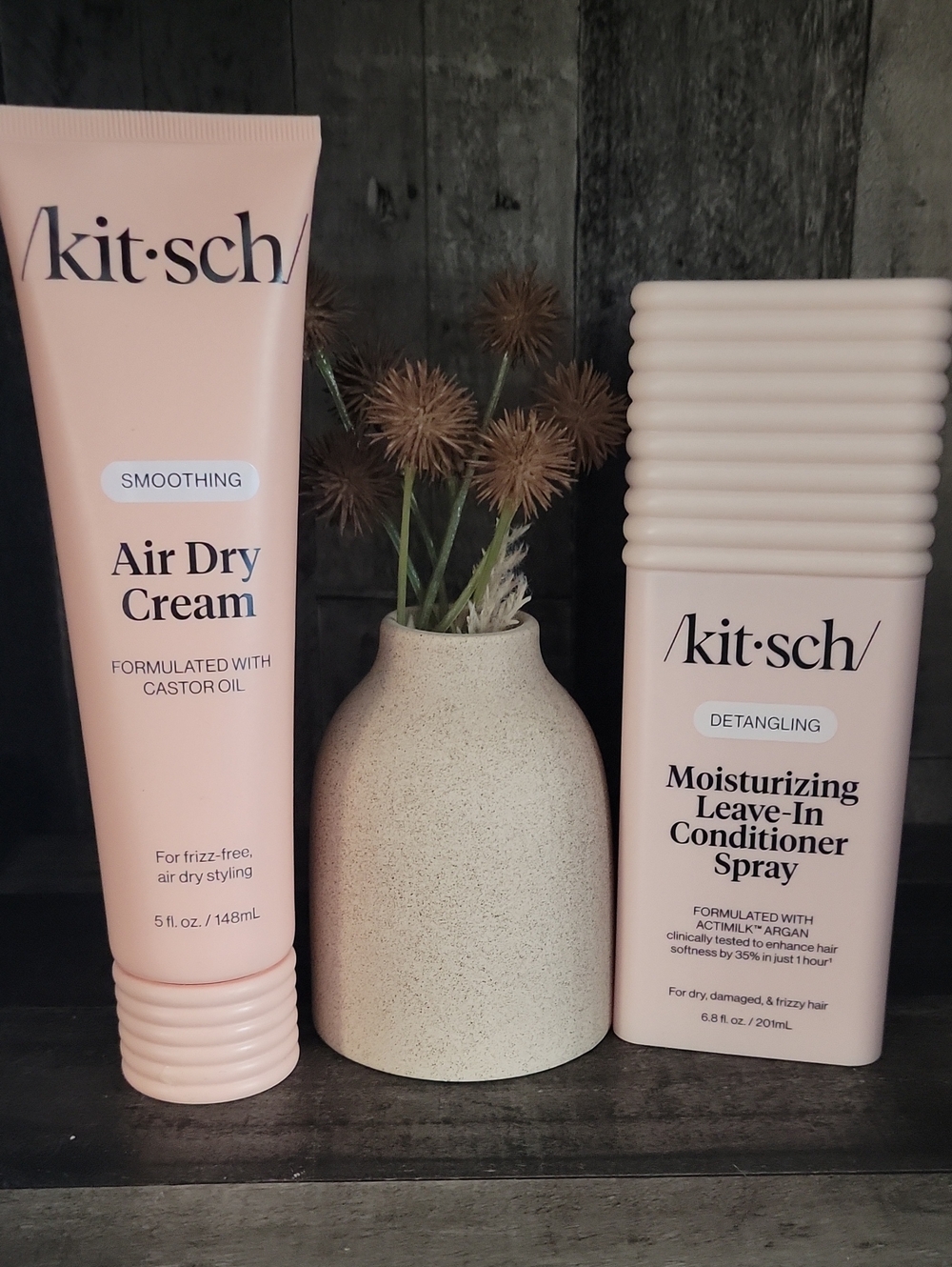 kitsch Air Dry Cream & Leave-In Conditioner Spray-Moisturizing Hair Care- Bundle